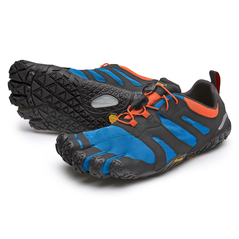 Vibram Fivefingers V-Trail 2.0 Erkek Koşu Ayakkabısı Mavi/Turuncu,MX1498506